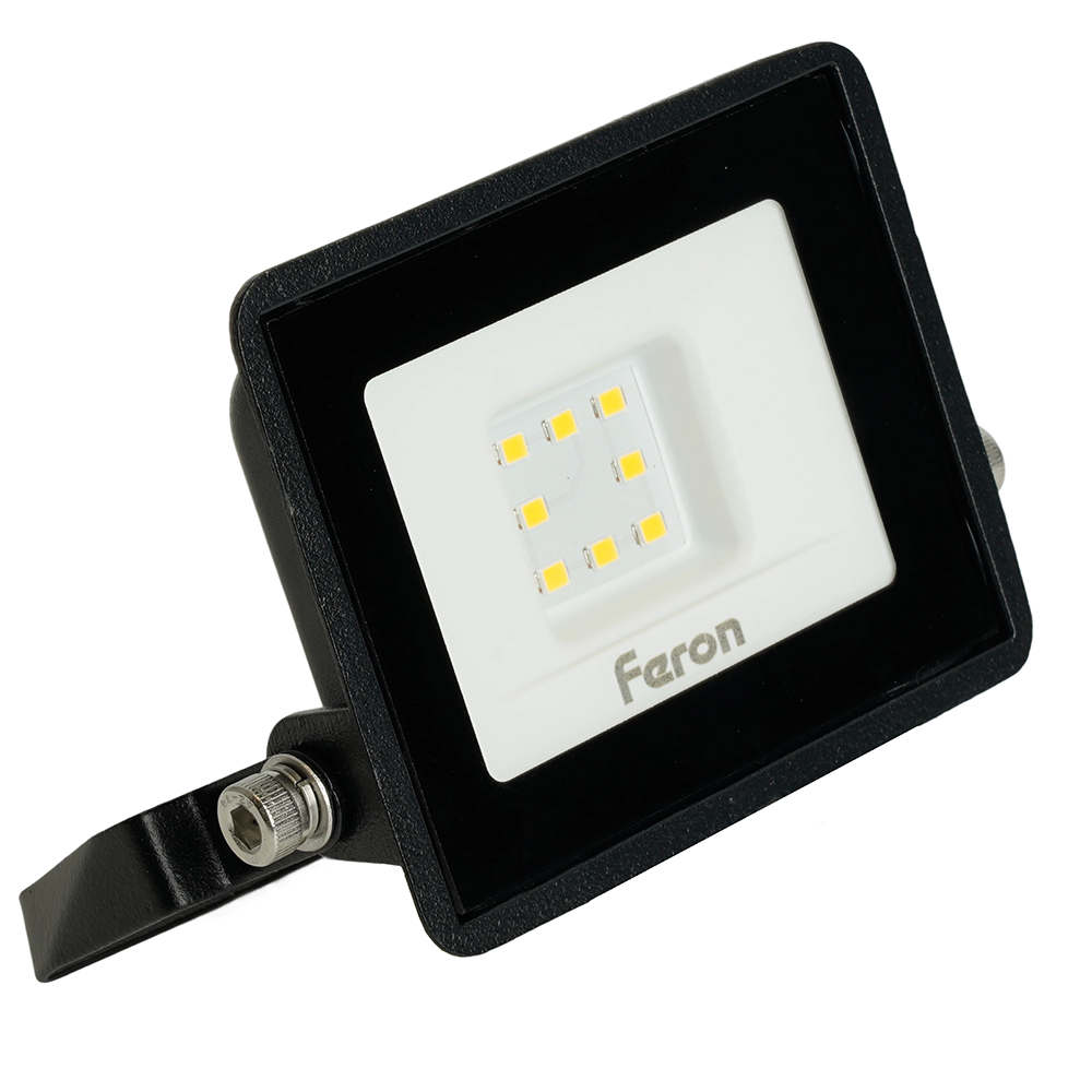 Прожектор светодиодный 2835 SMD 10W 6400K IP65  AC220V/50Hz, черный, LL-918 