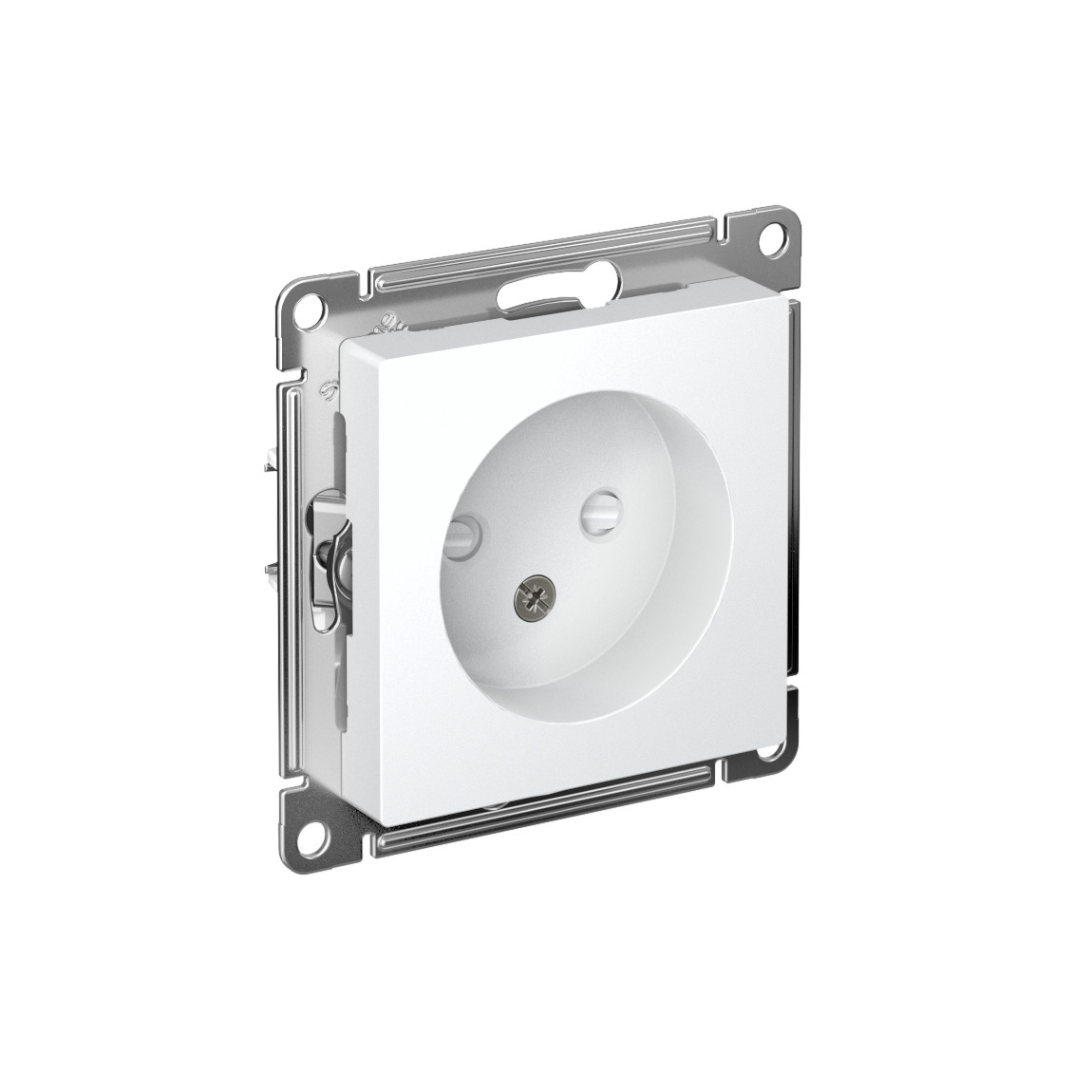 systeme electric atlasdesign розетка 1-я без заземления со шторками лотос
