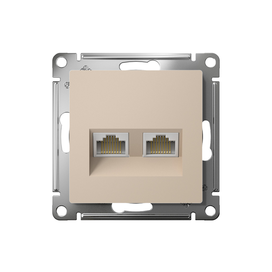 systeme electric atlasdesign розетка двойная rj45+rj45 5е кат. песочный
