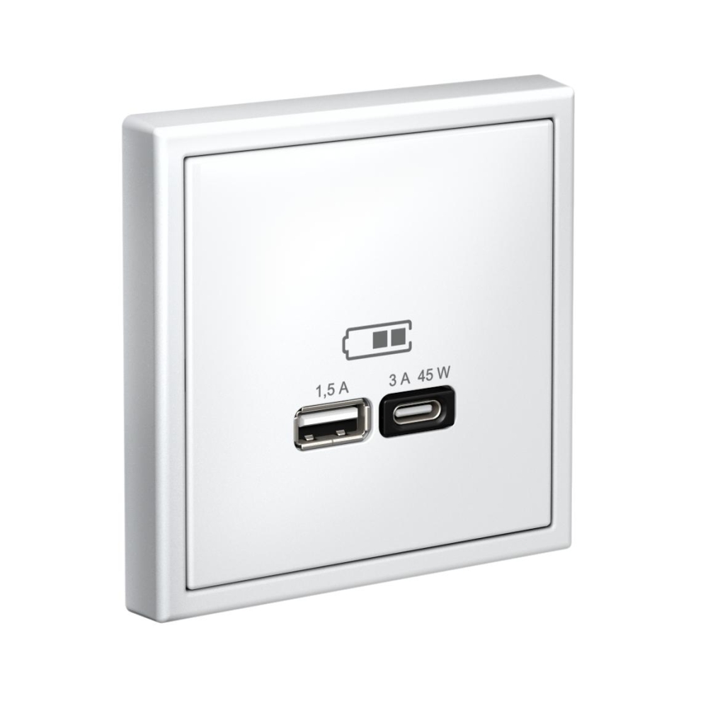 system electric artgaller розетка 2-я usb+usb type c, 45вт; 5в / 1,5-3а ввысокоскор. лотос gal001329
