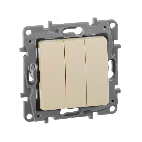 legrand etika выключатель 3 клавишный слоновая кость