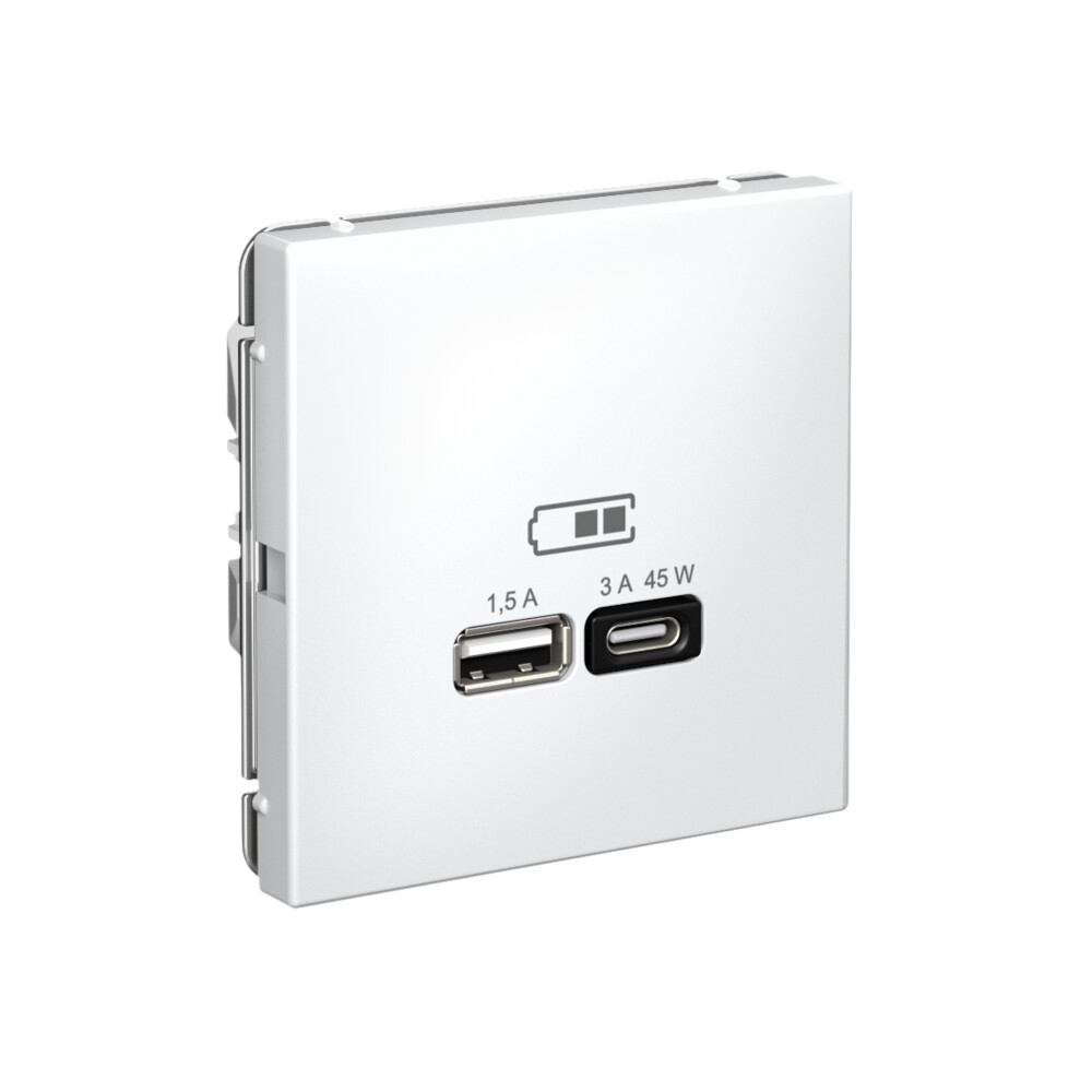 system electric artgaller розетка 2-я usb+usb type c, 45вт; 5в / 1,5-3а ввысокоскор. лотос gal001329