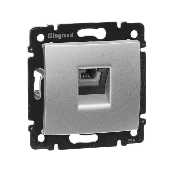 legrand valena розетка телефонная 1-я rj-11 4 контакта алюминий