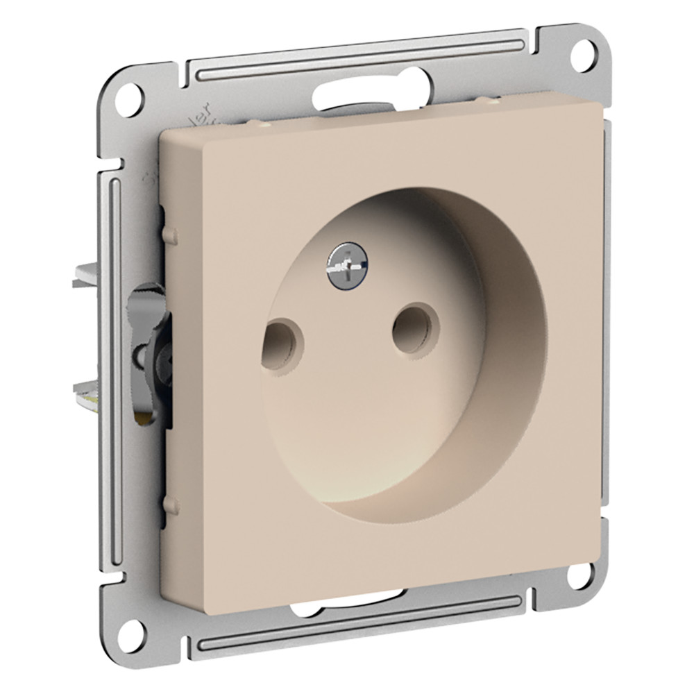 Systeme Electric ATLASDESIGN розетка 1-я без заземления песочный