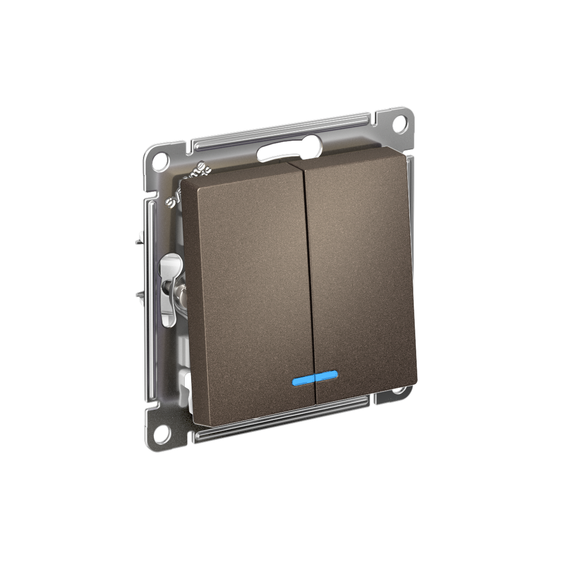 Systeme Electric ATLASDESIGN выключатель 2-клавишный с подсветкой мокко