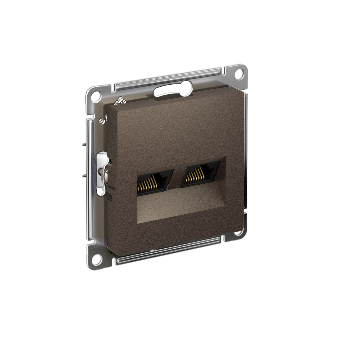 systeme electric atlasdesign розетка двойная rj45+rj45 5е кат. мокко