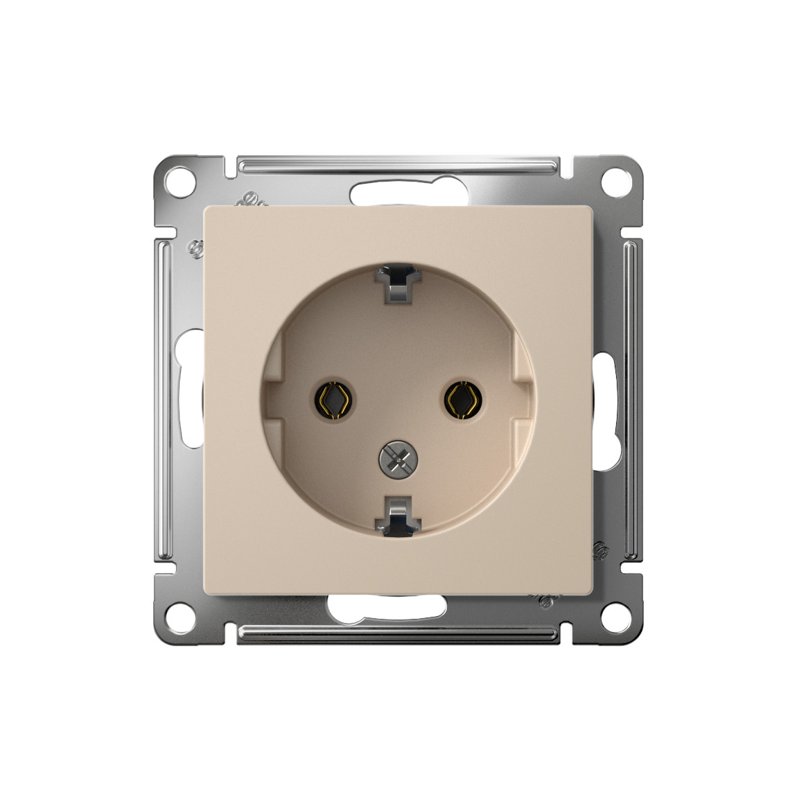 systeme electric atlasdesign розетка 1-я с заземлением песочный