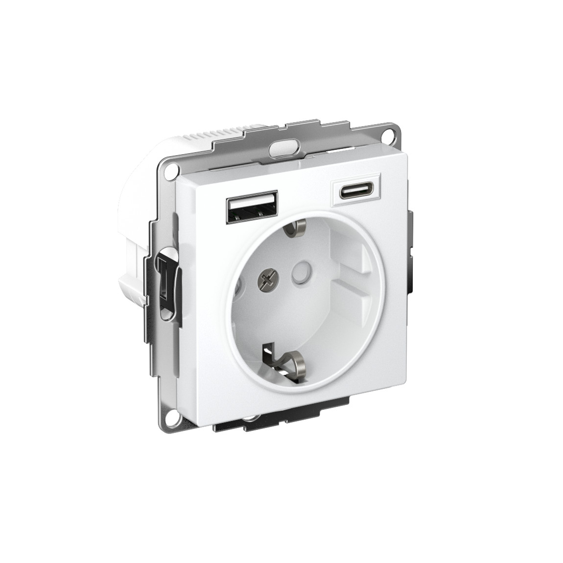 systeme electric atlasdesign розетка с заземлением 16а+2usb а+с, (5в/2,4а/3 а, 2х5в/1,5а) лотос 
