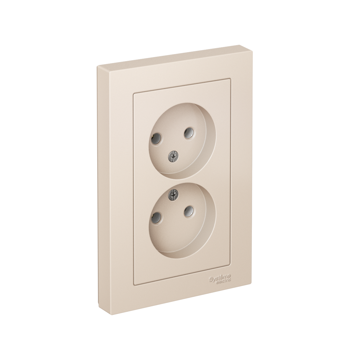 Systeme Electric ATLASDESIGN, розетка 2-я без заземления бежевый ATN000220
