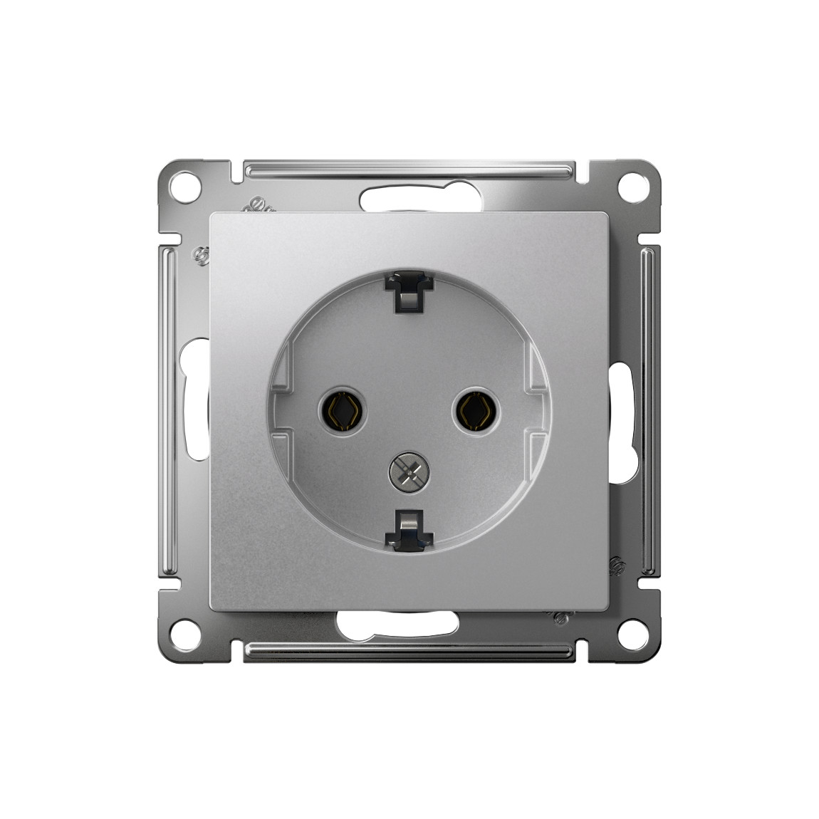 systeme electric atlasdesign, розетка 1-я с заземлением алюминий atn000343