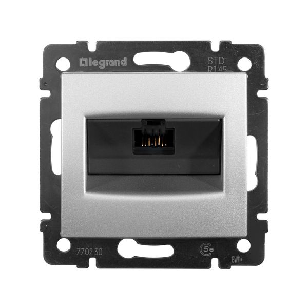 legrand valena розетка компьютерная 1-я rj-45 utp 300мгц 8 контактов 1выход 5 кат. алюминий