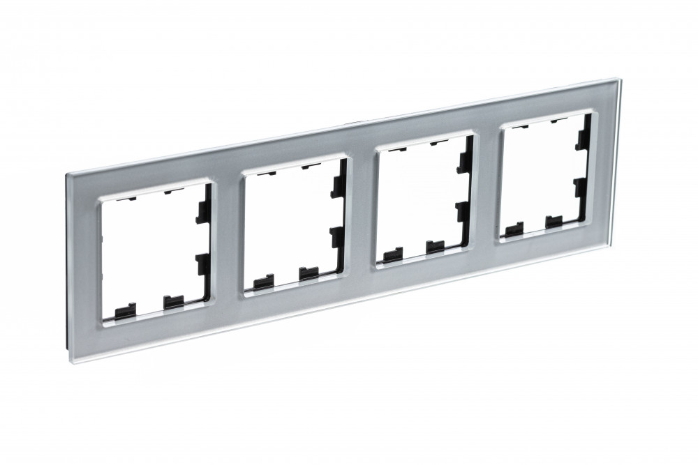 Systeme Electric ATLASDESIGN Nature стекло рамка 4-я универсальная алюминий ATN320303