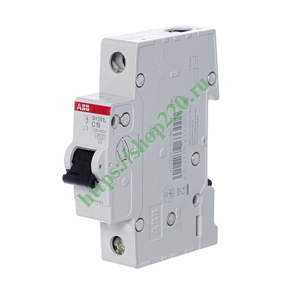 abb  автоматический выключатель sh201l 1p 16а 4,5ka  