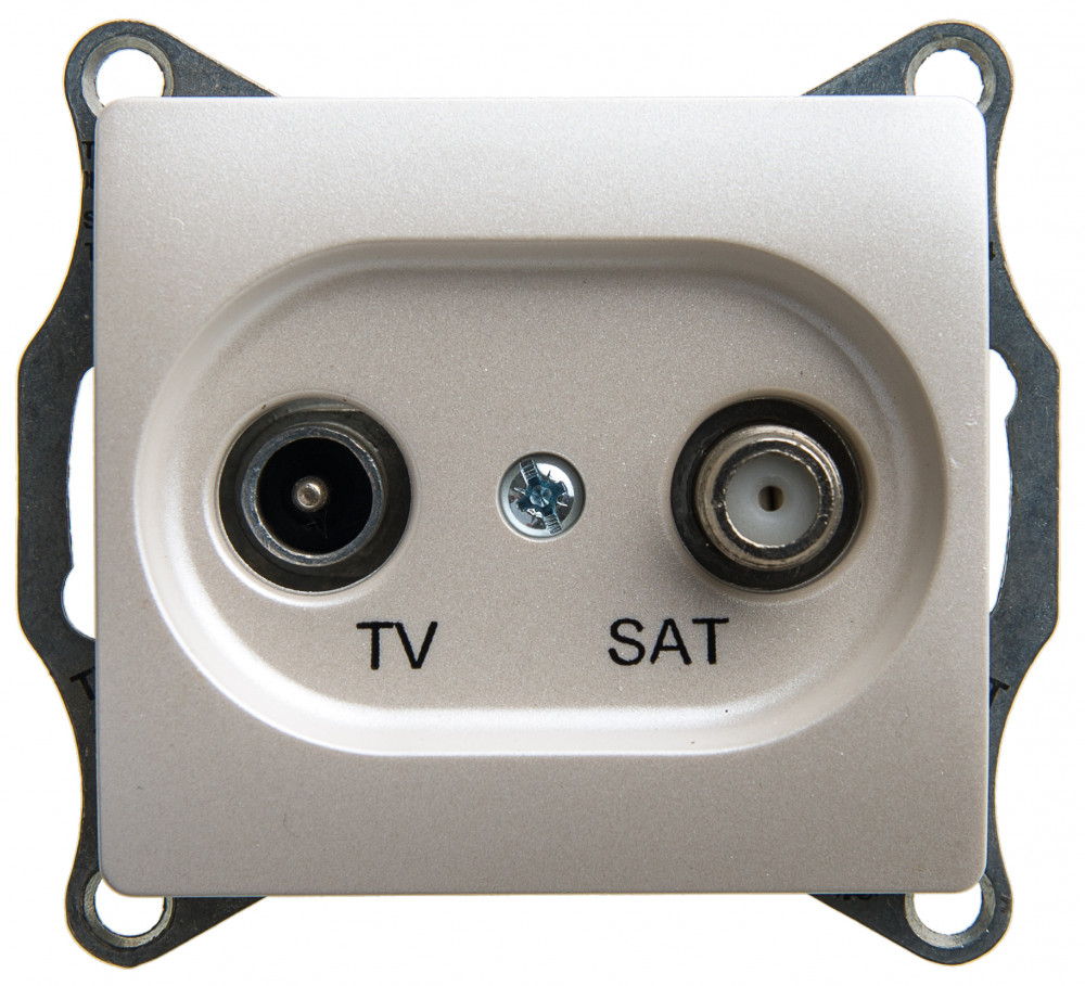 System Electric Glossa розетка TV+SAT оконечная 1dB перламутр