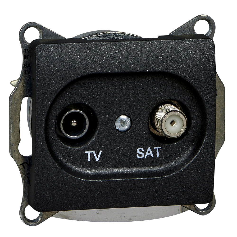 System Electric Glossa розетка TV+SAT проходная 4dB антрацит