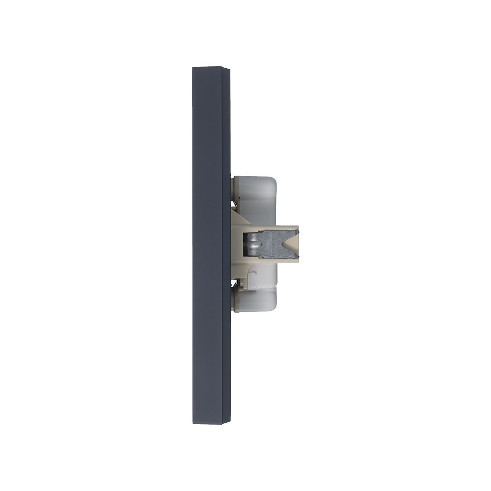 systeme electric atlasdesign, розетка 2-я без заземления грифель