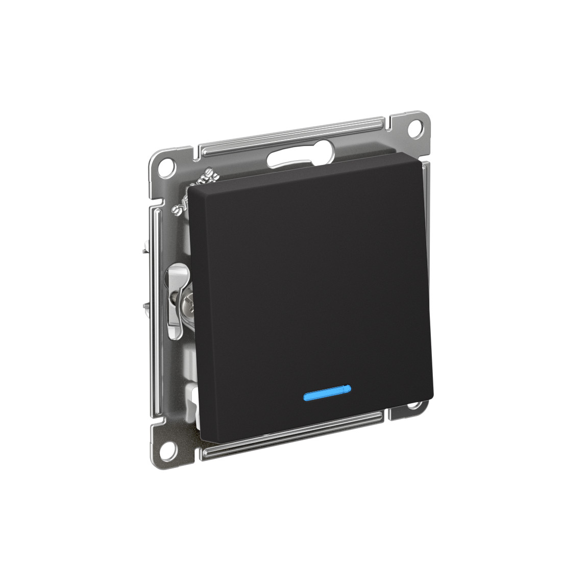 systeme electric atlasdesign переключатель 1-клавишный с подсветкой карбон atn001063