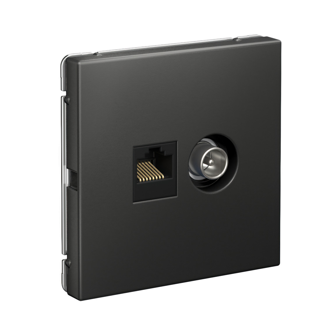 system electric artgallery розетка тв+компьютерная rj45 5е кат. базальт gal001489