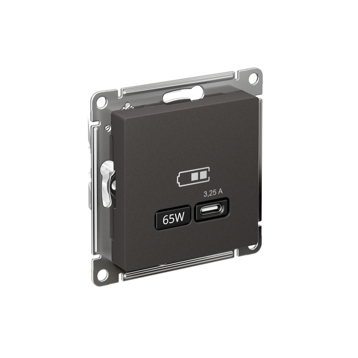 Systeme Electric ATLASDESIGN, розетка USB для зарядки тип-C 65W высокоскор.заряд. QC, PD, базальт