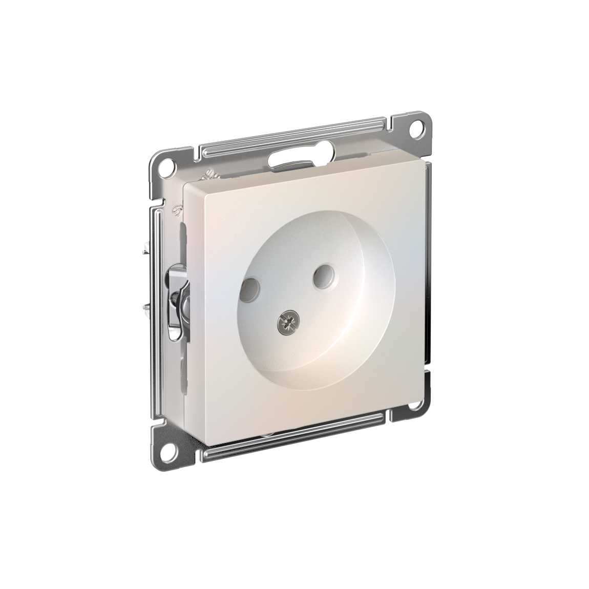Systeme Electric ATLASDESIGN розетка 1-я без заземления жемчуг
