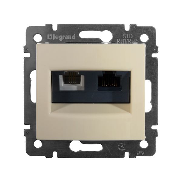 legrand valena розетка компьютерная rj-45 кат.6 utp+розетка телефонная rj-11 слоновая кость