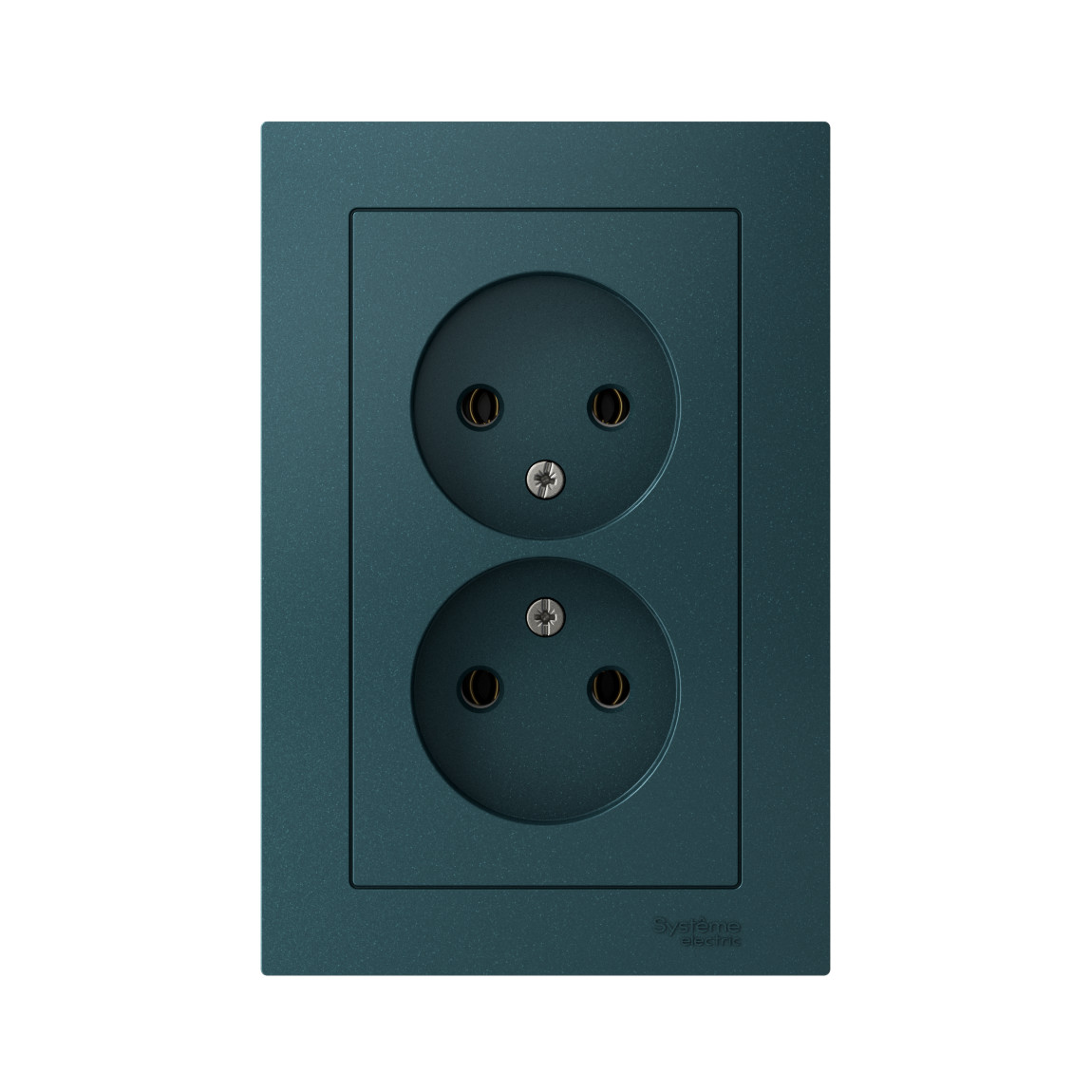 systeme electric atlasdesign розетка 2-я без заземления изумруд