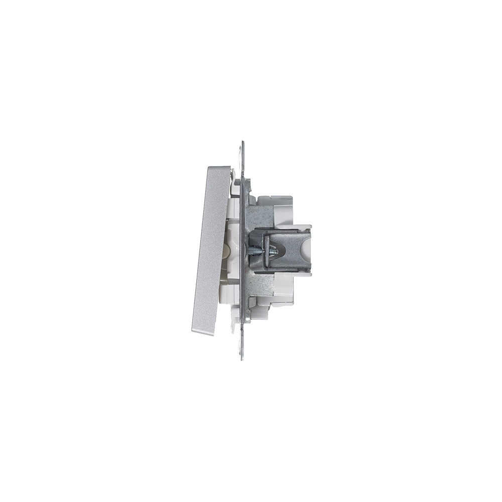 systeme electric atlasdesign, выключатель 2-клавишный с подсветкой алюминий atn000353