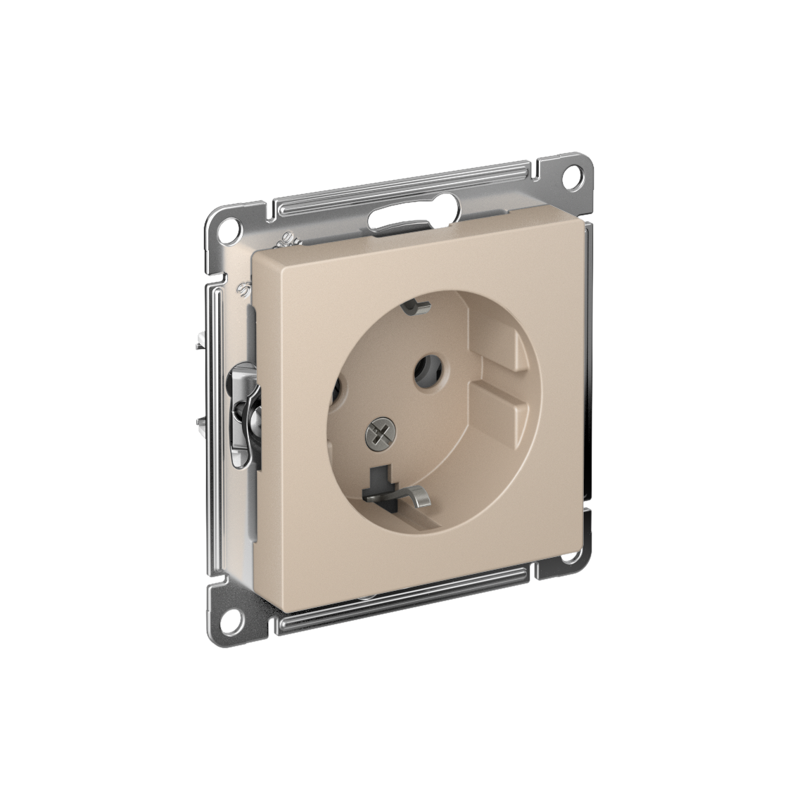 Systeme Electric ATLASDESIGN розетка 1-я с заземлением песочный