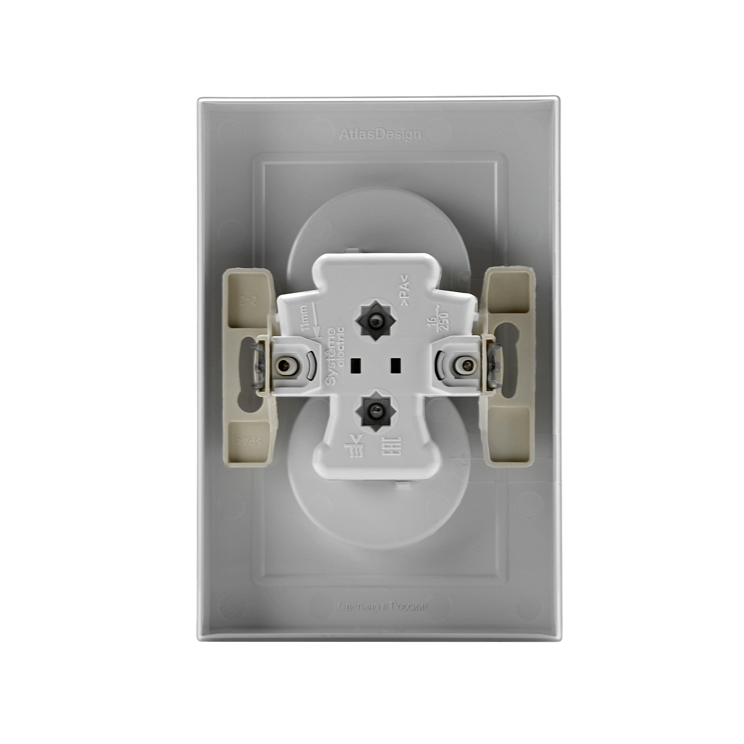 systeme electric atlasdesign, розетка 2-я без заземления белый atn000120