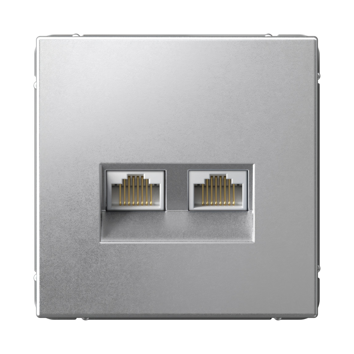system electric artgallery розетка компьютерная 2xrj45 6е кат. алюминий gal000388