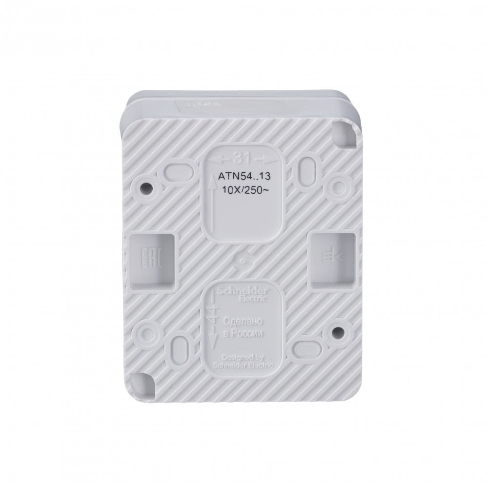 atlasdesign profi54 о/у выключатель 1-клавишный с подсветкой 10а ip54 белый atn540113