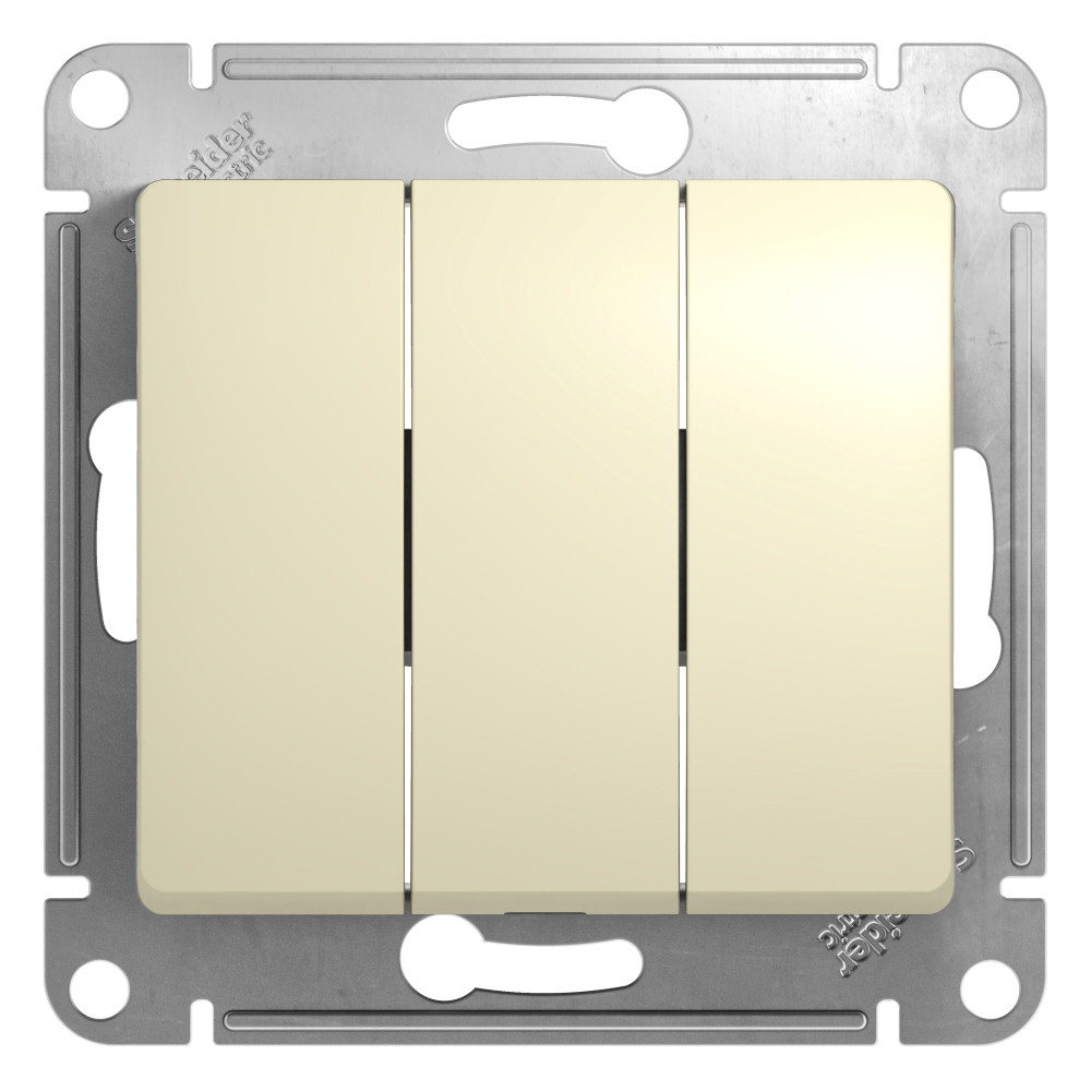 System Electric Glossa выключатель 3-клавишный бежевый