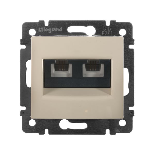 legrand valena розетка телефонная 2-я rj-11 4 контакта слоновая кость