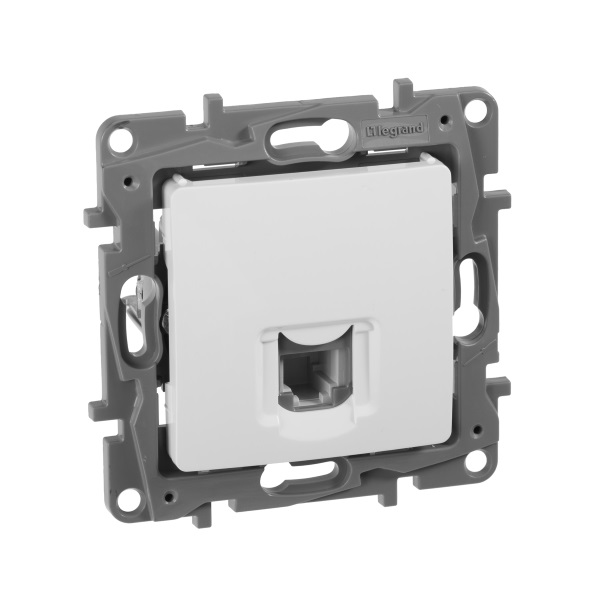 legrand etika розетка телефонная 1-я rj-11 белая