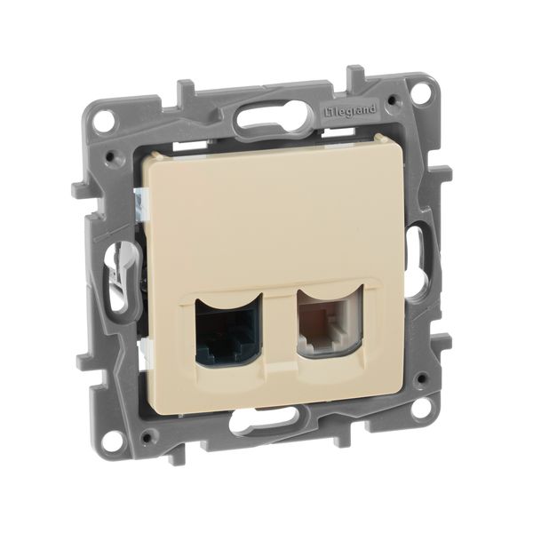 legrand etika розетка компьютерная rj-45 кат.5 utp+розетка телефонная rj-11 слоновая кость