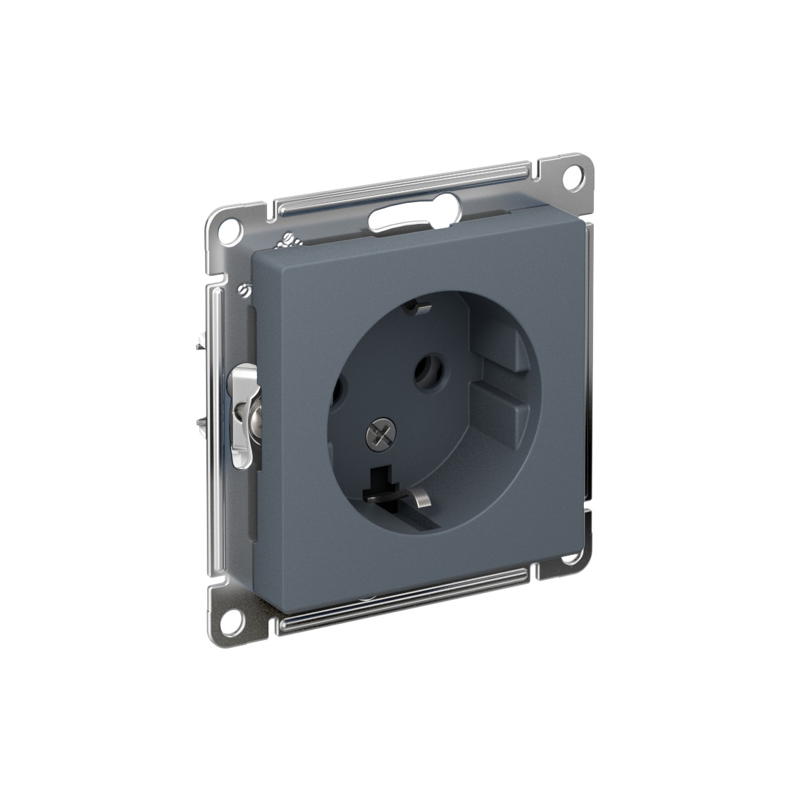 systeme electric atlasdesign, розетка 1-я с заземлением (винтовой зажим) грифель
