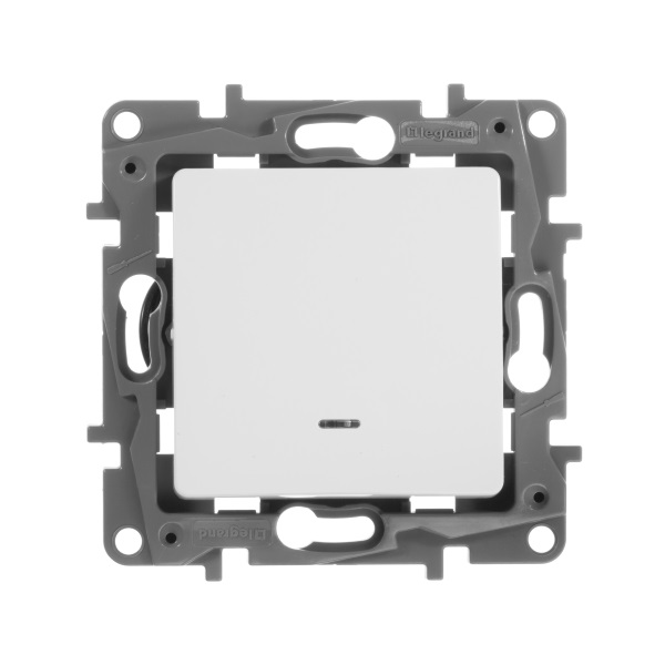 legrand etika выключатель 1 клавишный с подсветкой белый