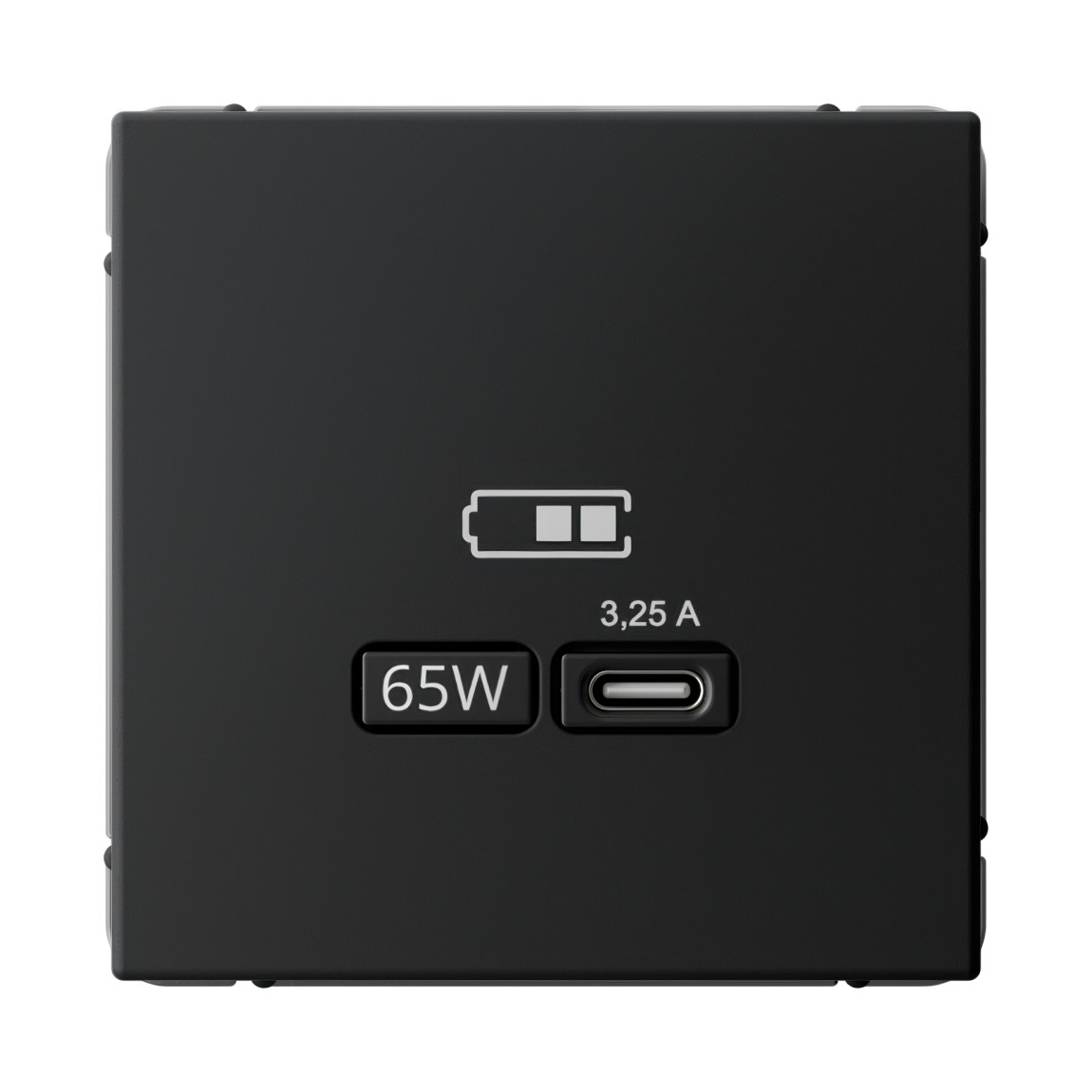 system electric artgallery механизм розетки тип-с 65вт высокоскорос, зарядка qc,pd, карбон gal001027