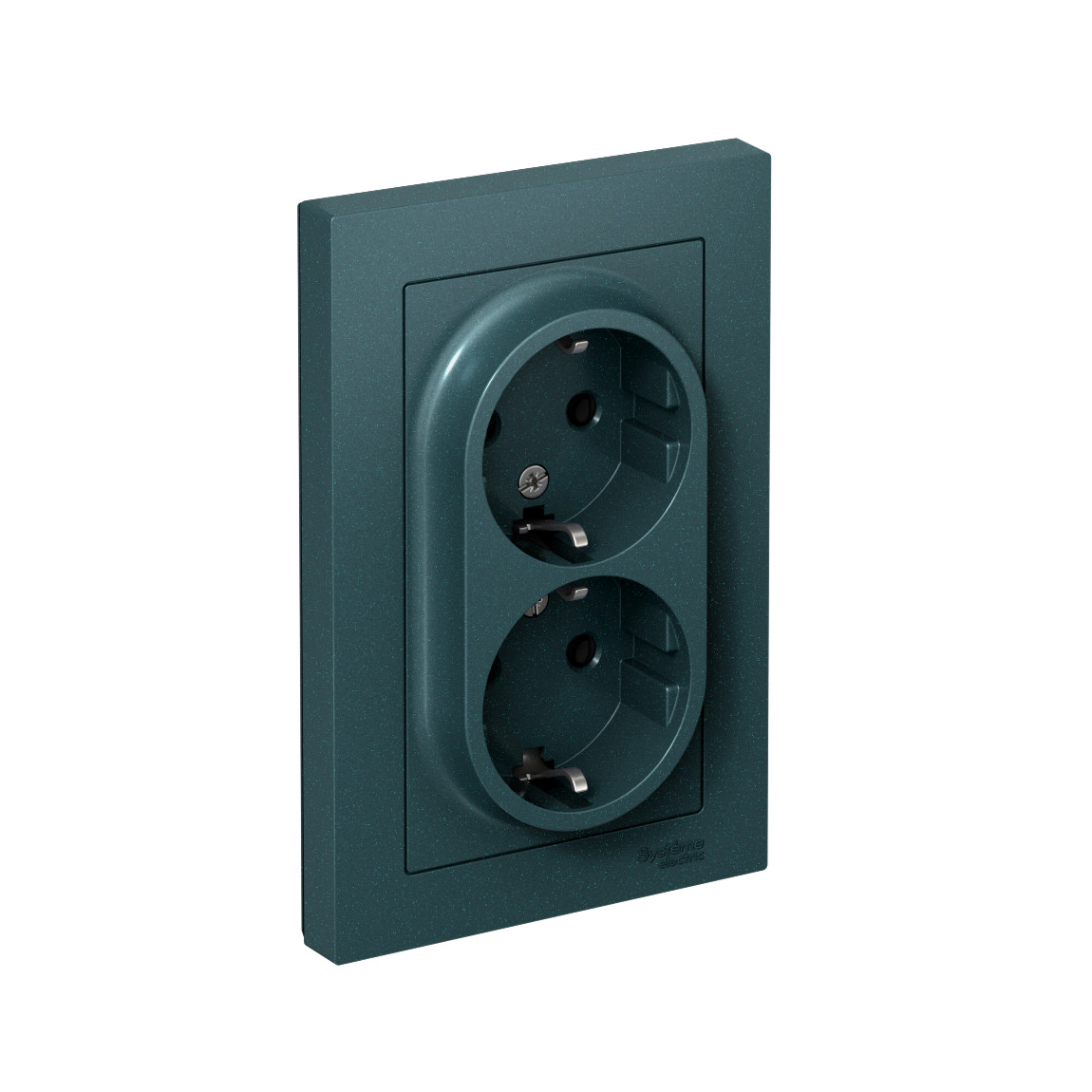 systeme electric atlasdesign розетка 2-я с заземлением изумруд