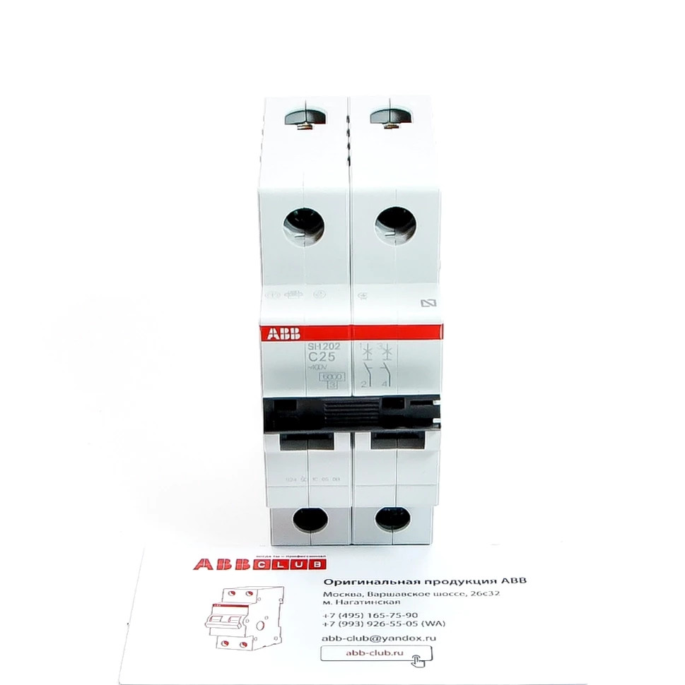 abb автоматический выключатель sh202 2p 25а 6ka 2cds212001r0254