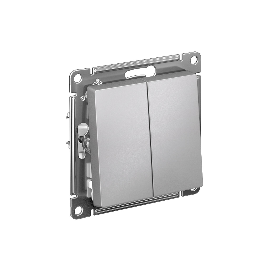 systeme electric atlasdesign, выключатель 2-клавишный алюминий atn000351