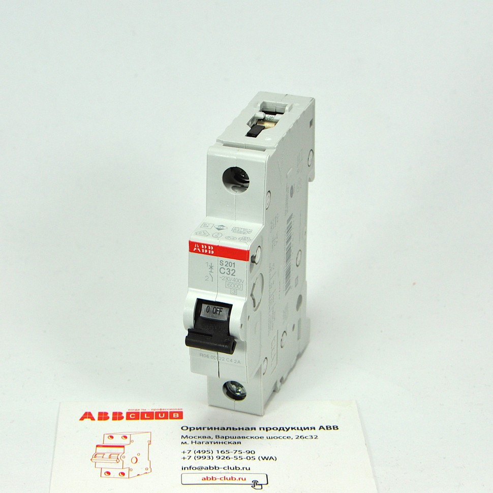 abb автоматический выключатель s201 1p с 32а 6ка
