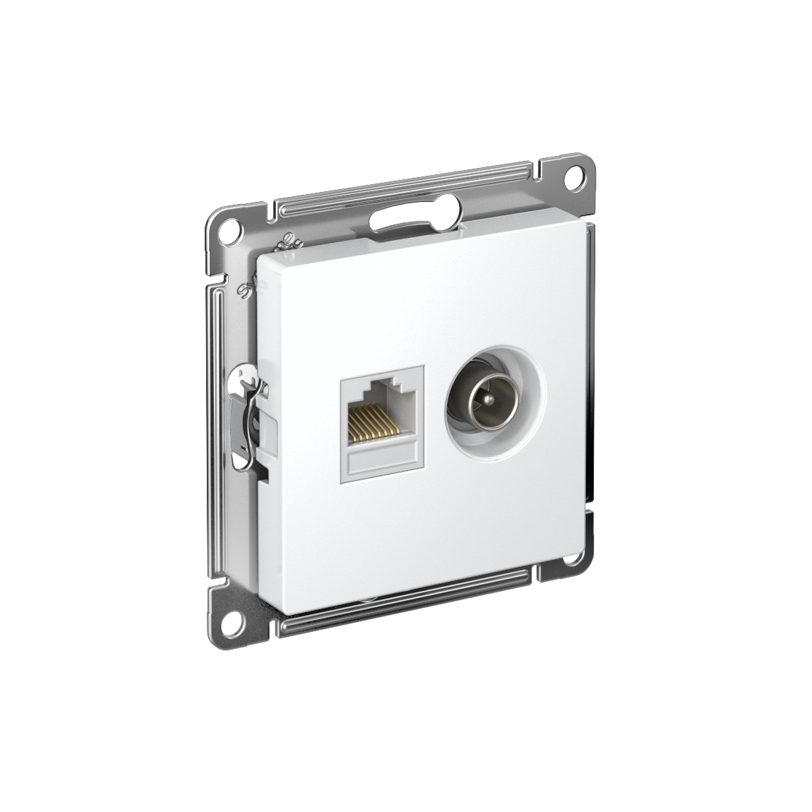 Systeme Electric ATLASDESIGN, розетка TV+RJ45 5е кат. белый ATN000189