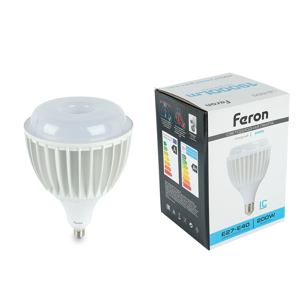 Лампа светодиодная промышленная V170 LB-655 E27-E40 200W 175-265V 6400K Feron