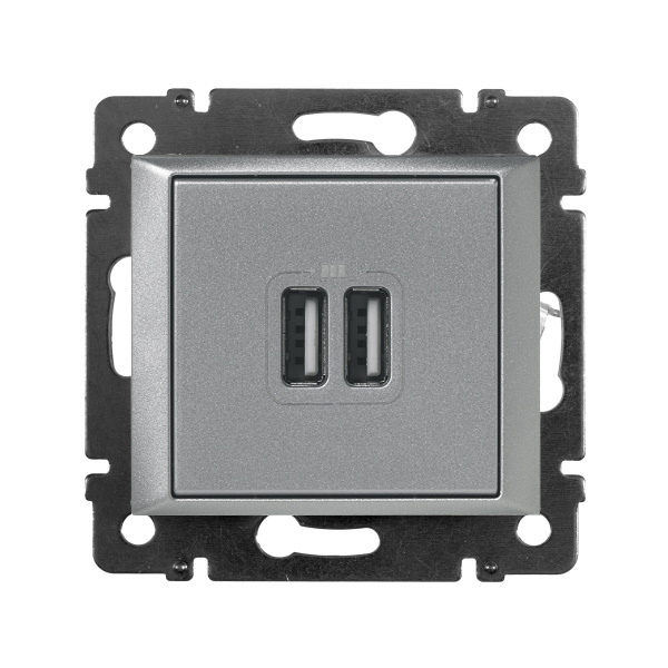 legrand valena розетка usb 2-я 1500 ма алюминий