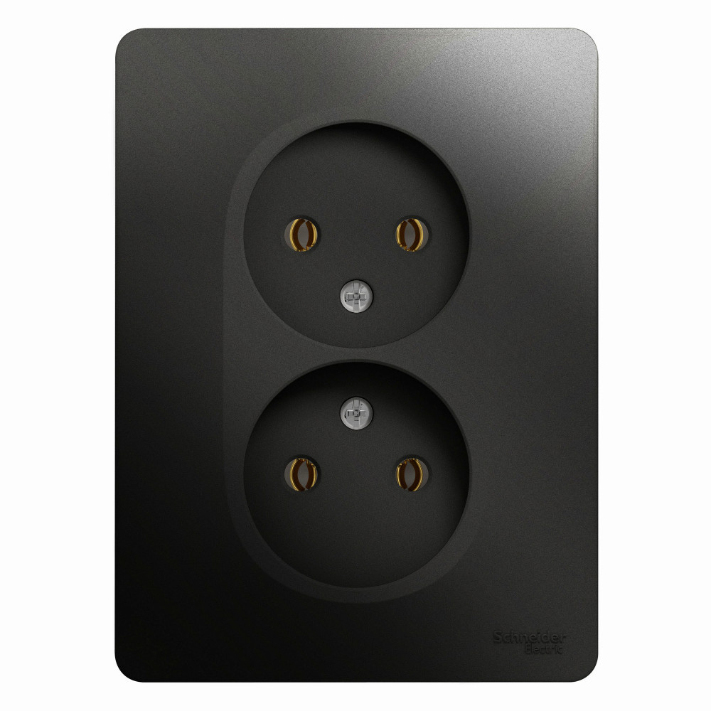 system electric glossa розетка 2-я без заземления антрацит