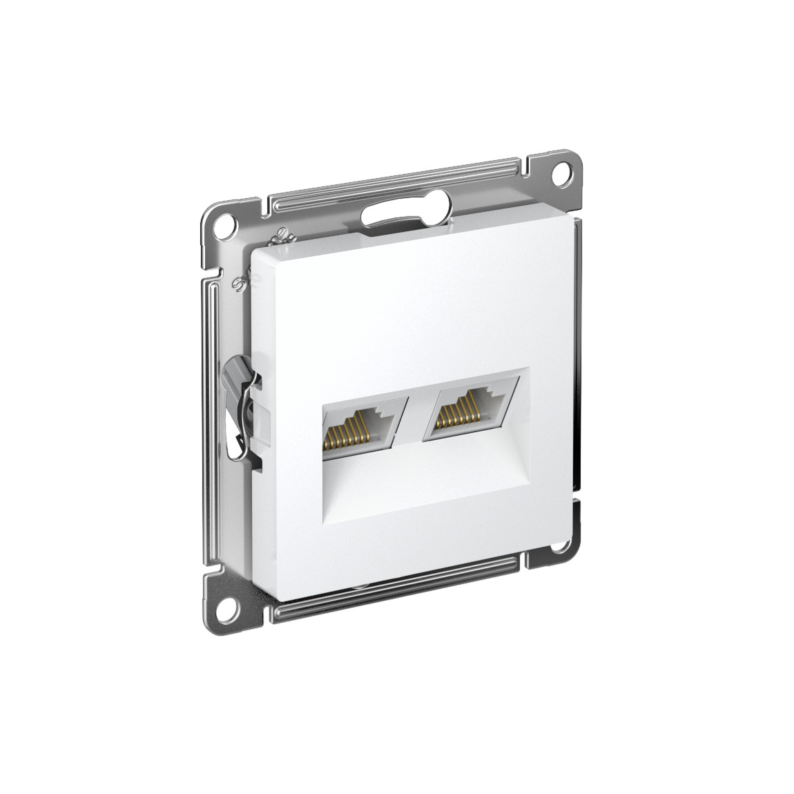 systeme electric atlasdesign, розетка двойная rj45+rj45 5е кат. белый atn000185										