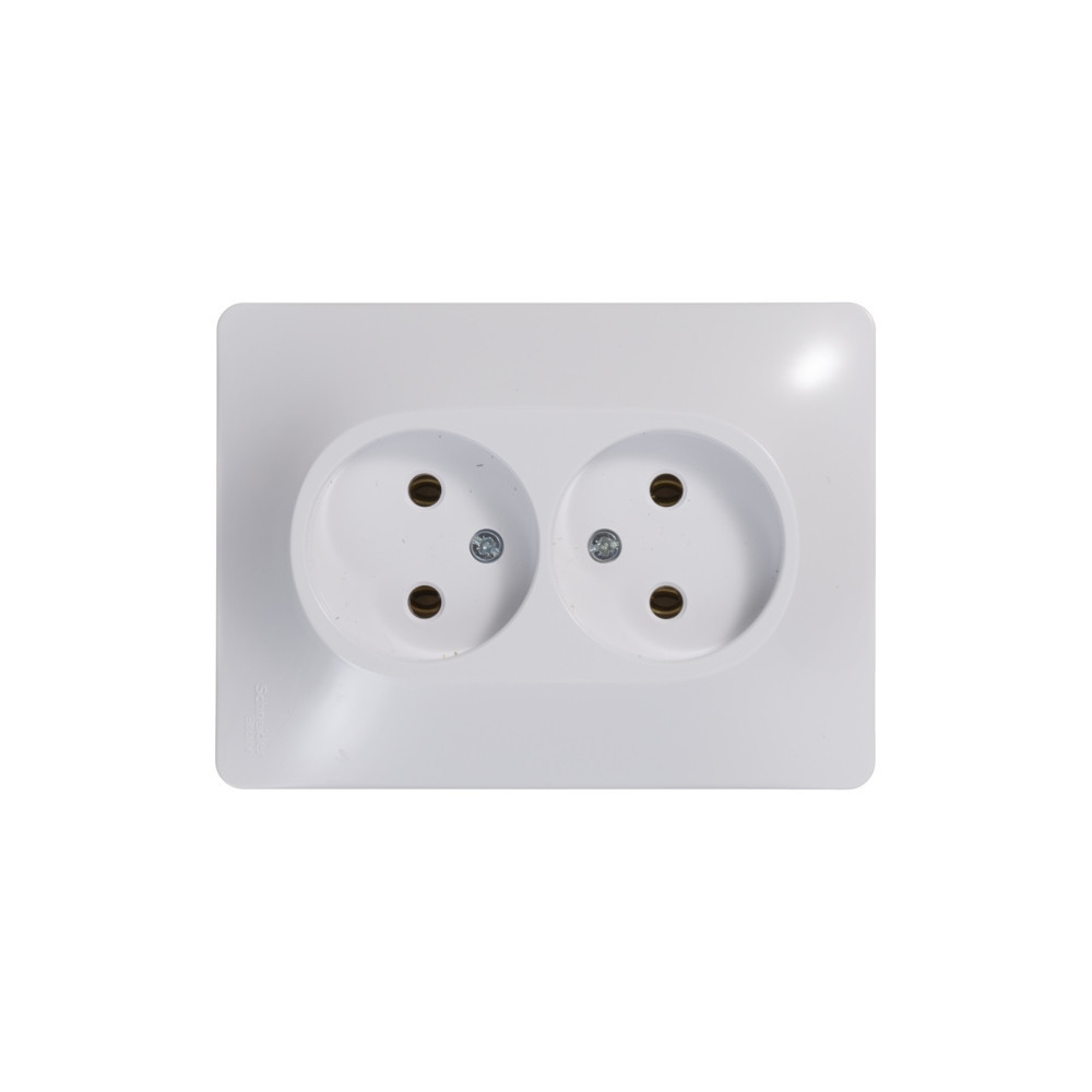 system electric glossa розетка 2-я без заземления белый
