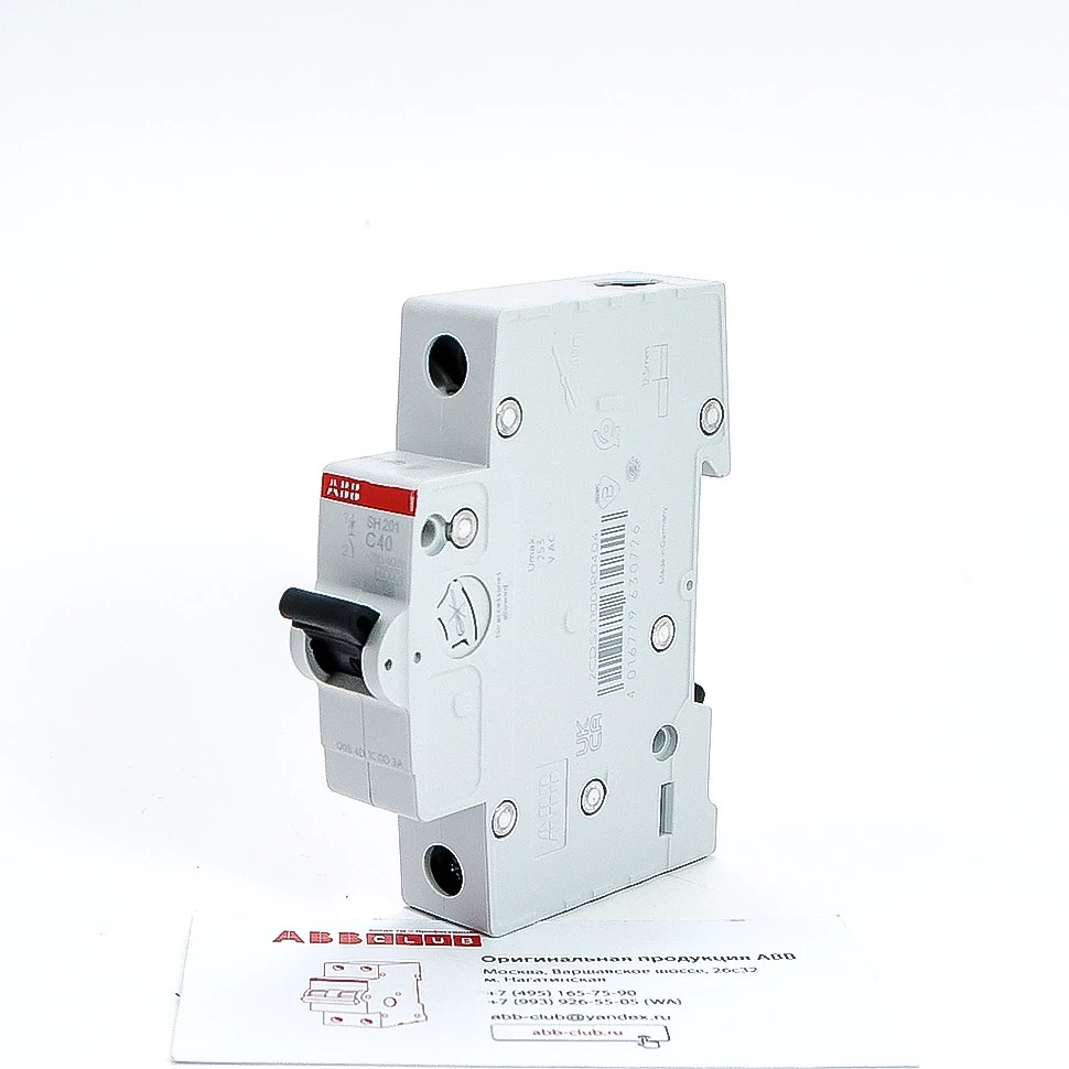 abb автоматический выключатель sh201 (хар-ка c) 1p с40а 6ka 2cds211001r0404