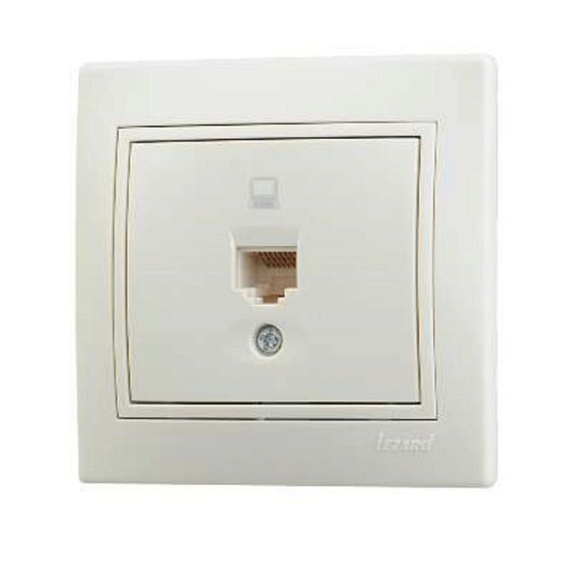 Lezard Mira розетка компьютерная 1-я RJ-45 крем